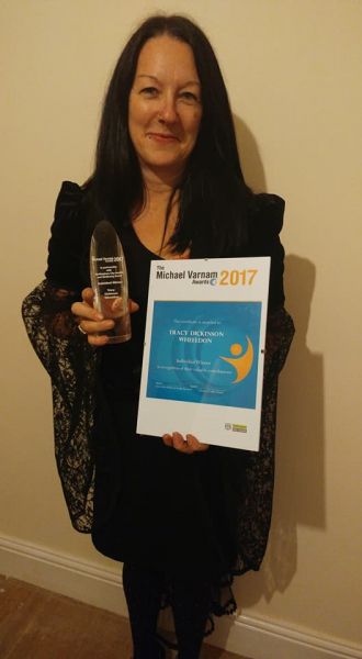 Tracy with her Michael Varnam Award: Swipe To View More Images